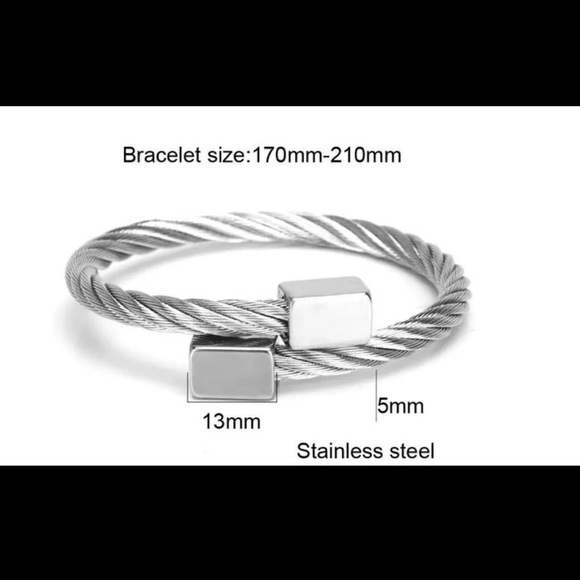 Stainless steel Titanium Adjustable cuff Bracelet - Picture 4 of 4